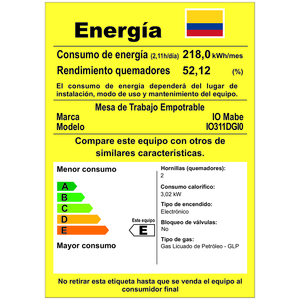 Cubierta de Empotrar 30cm Inoxidable IO Mabe - IO311DGI0