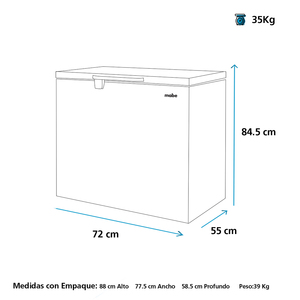 Congelador Horizontal 145 L Brutos Blanco Mabe - ALASKA145BH