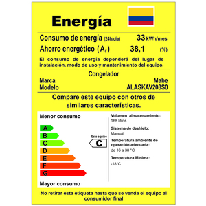 Congelador Vertical 186 Lts. Brutos Silver Mabe - ALASKAV208S0