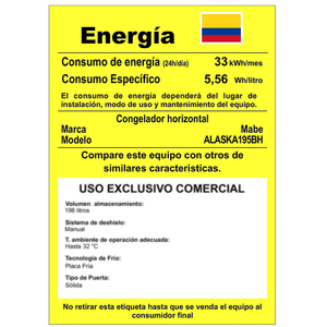 Congelador Horizontal 195 L Brutos Blanco Mabe - ALASKA195BH