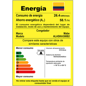 Congelador Horizontal 300 Lts. Brutos Blanco Mabe - ALASKA300B2