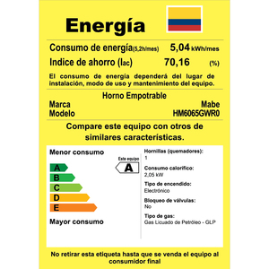 Horno de Empotrar a Gas 60cm Panel touch Mabe - HM6065GWR0