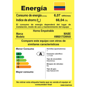 Horno de Empotrar a Gas 60cm Inoxidable Mabe - HM6017GWAI0