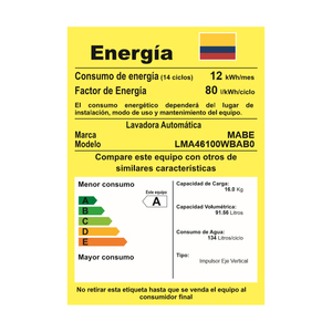 Lavadora Lavadora 16 kg Blanco Mabe - LMA46100WBAB0