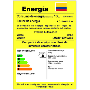 Lavadora Automática 16 kg Diamond Gray Mabe - LMC46100WDAB0