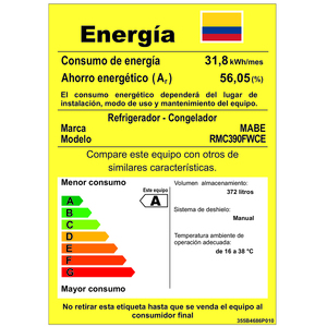 Nevera Cycle Defrost 320 L Inoxidable Mabe - RMC320FWCE
