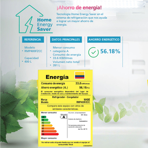 Nevera No Frost 400 Lts. Brutos Panel Digital Black Mabe - RMP400FZCC