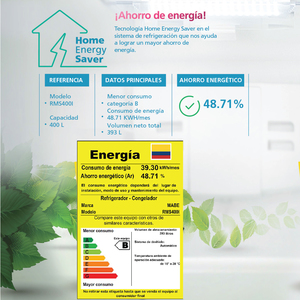 Nevera No Frost 400 Lts. Brutos Inoxidable Mabe - RMS400IBBRX0