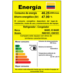 Nevera No Frost 510 Lts. Brutos Negro IO Mabe - IOM1951ZUNN3