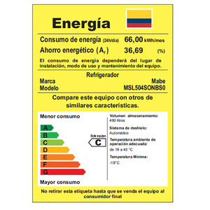 Nevecón No Frost de 504 Lts. Brutos Inoxidable Mabe - MSL504SONBS0