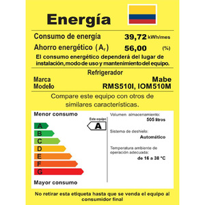 Refrigerador No Frost 510 L Negro Mabe - RMM510MZBRN0