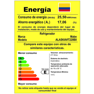 Nevera Vertical 216 Lts. Brutos Blanco Mabe - ALASKAVIT220B0